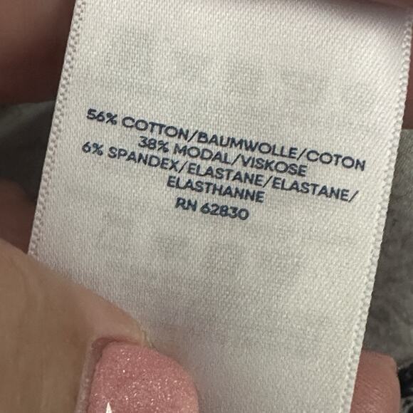 Lands End Square Neck Tee Top M 10/12 Black White Long Sleeve Pullover Stretch - Picture 6 of 10